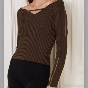 Jacquemus Chocolate Ribbed Sweater